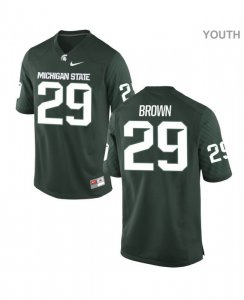 Youth Michigan State Spartans NCAA #29 Shakur Brown Green Authentic Nike Stitched College Football Jersey DT32R42HS